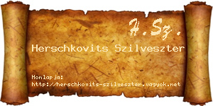 Herschkovits Szilveszter névjegykártya